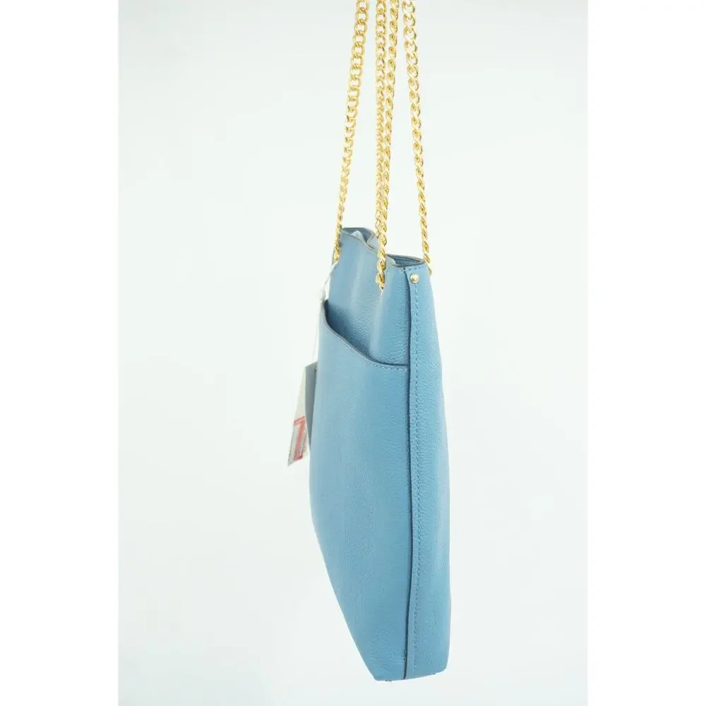 Tory Burch Everly Swingpack Crossbody Bag Logo $428 shoulder chain Blue Yonder